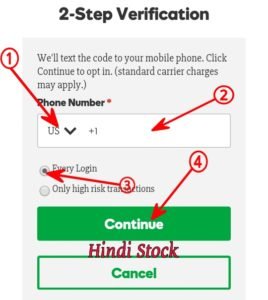 Godaddy Account Me 2Step Verification enter mobile number