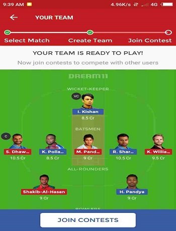 Best Fantasy Cricket Sites Dream11 join contast